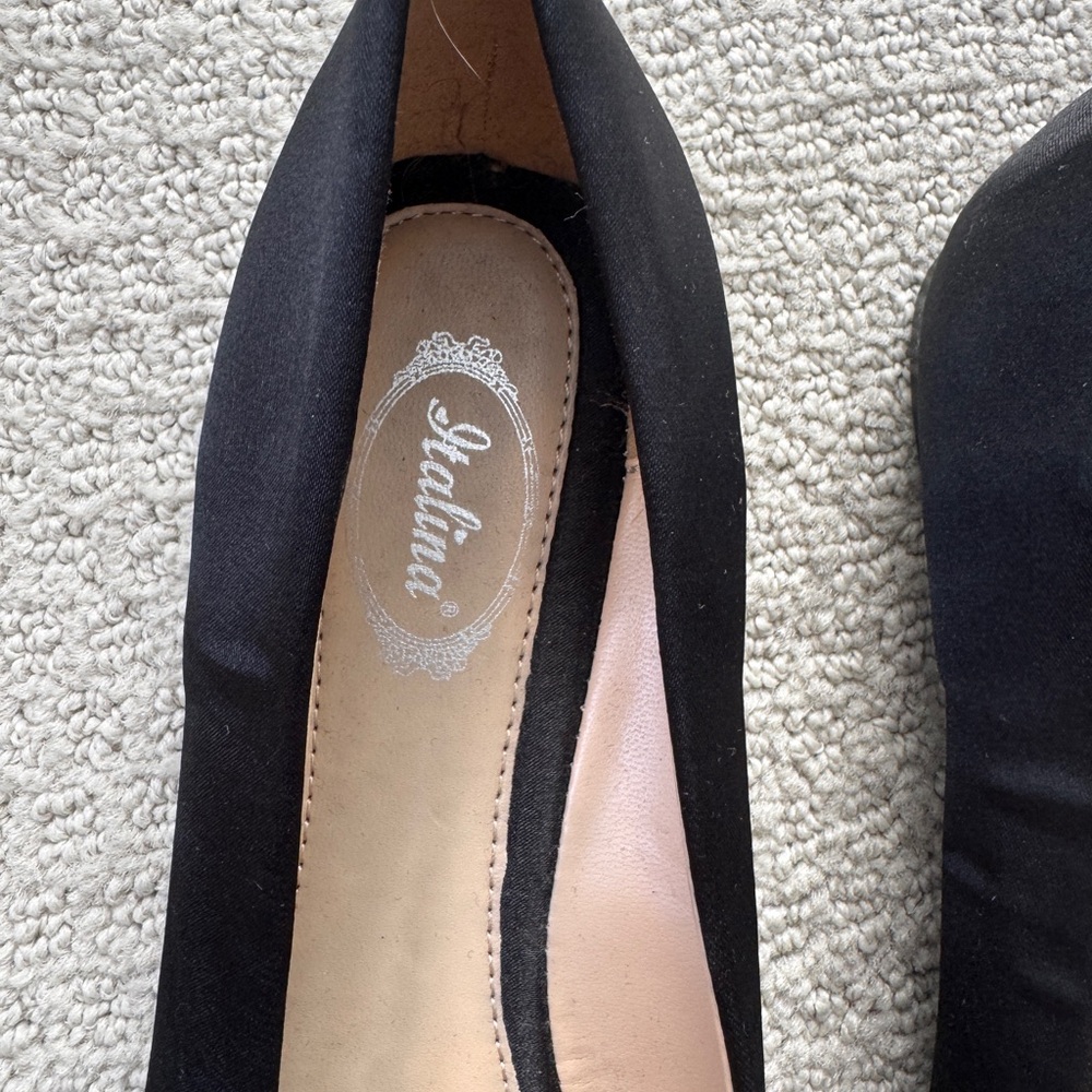 Italina Black Flats with Decorative Buckle - Picture 4 of 5